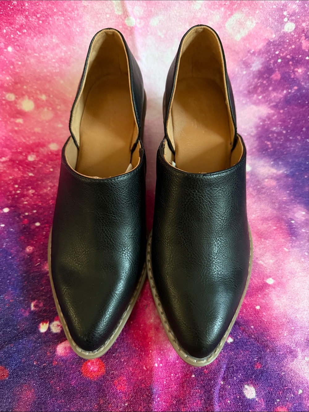 Black Women's Pointed Slip-On Loafers